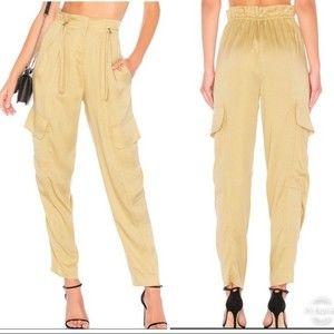 Revolve BCBG Maxazria Paper Bag Pant Pale Khaki Sz XS NWT